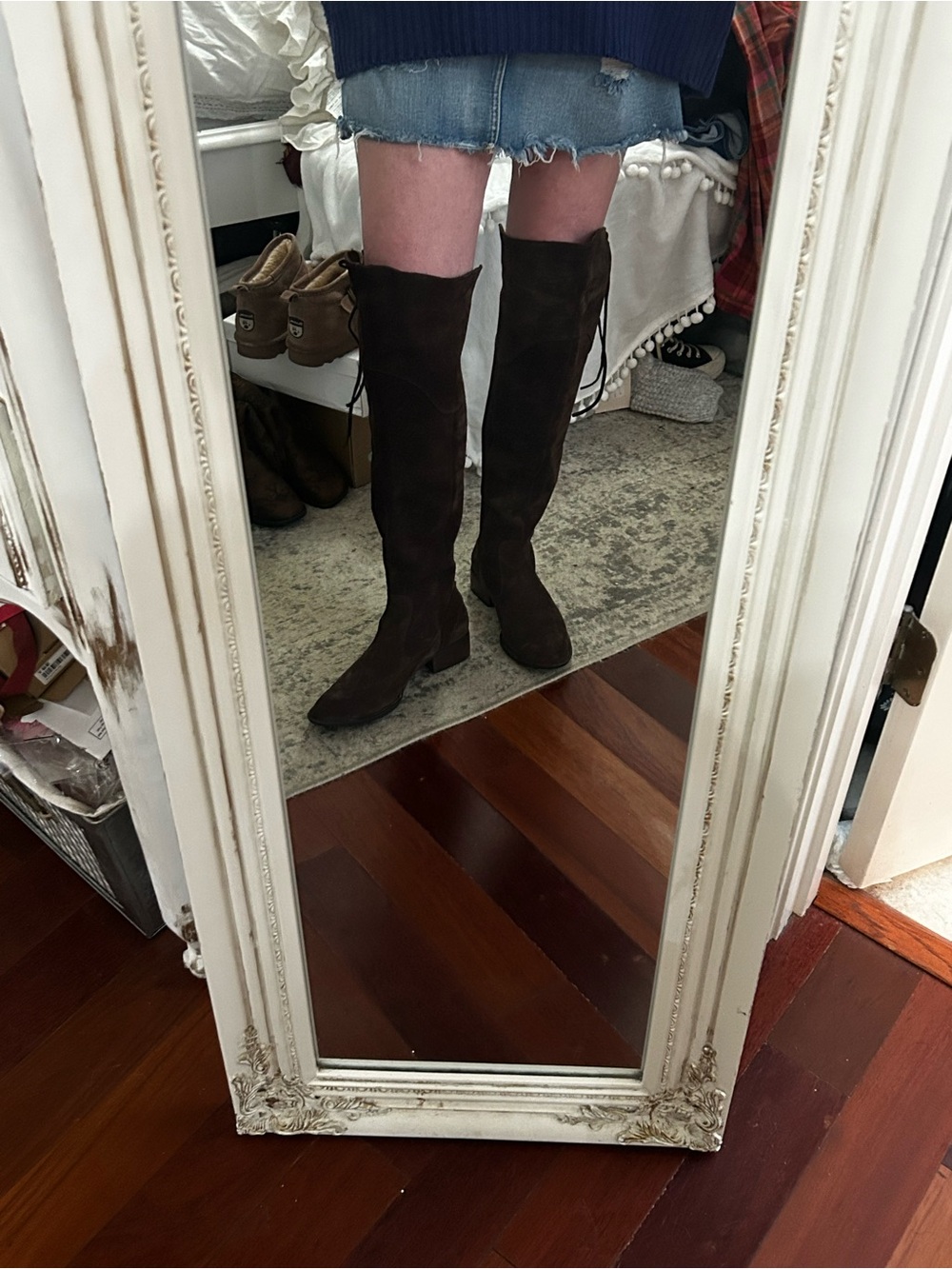 Born crown lotta over the knee chocolate suede boots nib 8